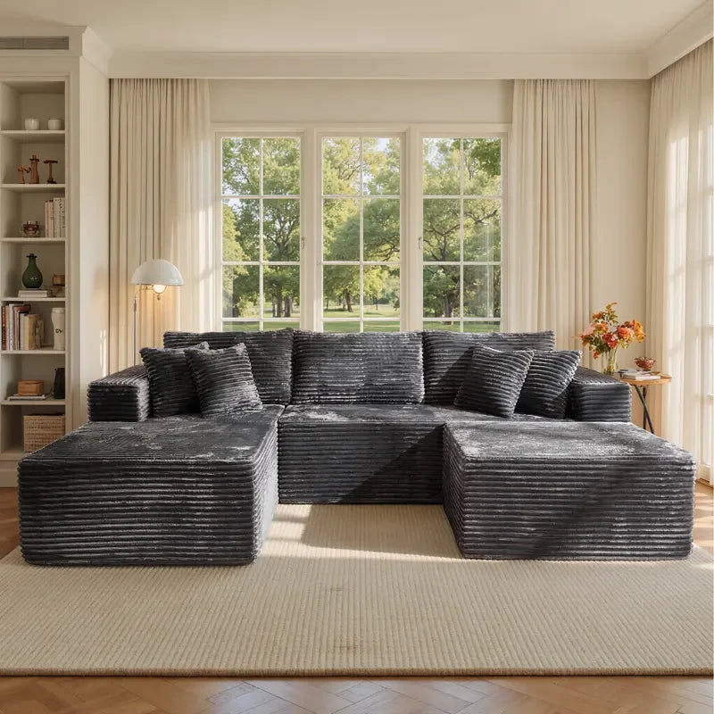Plush Corduroy Modular Sectional