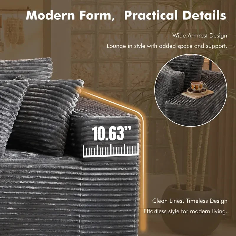 Plush Corduroy Modular Sectional