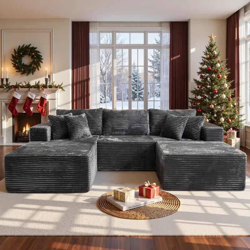 Plush Corduroy Modular Sectional